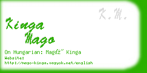 kinga mago business card